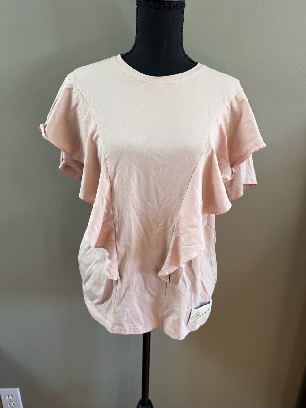 Women's Ruffle Short-Sleeve Top - Light Pink